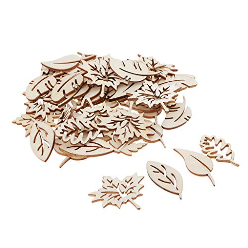 Hellery 50Pack Holzscheiben Blätter Holz Bastelteile Holzblätter zum basteln DIY Hellery 50Pack Holzscheiben Blätter Holz Bastelteile Holzblätter zum basteln DIY von Hellery