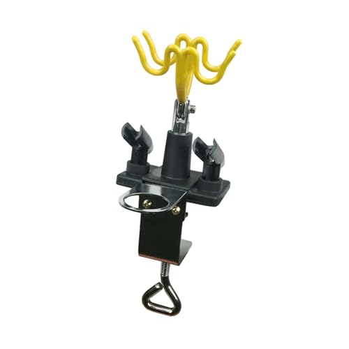 Hellery Halter Ständer Stabil Universal für Garage Arbeitsbereich Einstellbar für Tischplatte Hält 4 Es Tisch Halterung, Gelb von Hellery