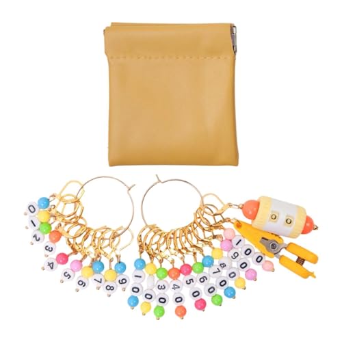 Hellery Maschenmarkierer mit Tasche, Nähwerkzeug für Strick Und Häkelprojekte, Gold von Hellery