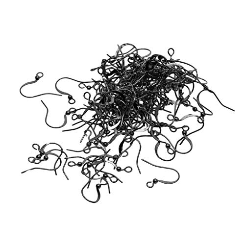 Hellery Ohrhaken, 100 Stück Schwarz von Hellery
