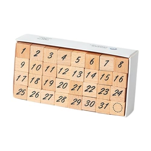 Hellery Set mit Holz- und Gummistempeln für kreative Bastelideen, Karten und mehr, Zahlen Hellery Set mit Holz- und Gummistempeln für kreative Bastelideen, Karten und mehr, Zahlen von Hellery