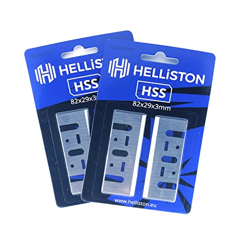 HSS Hobelmesser 82mm für Elektrohobel Makita KP0800, KP0810, KP0810C, 82x29x3mm (2 Satz = 4 Hobelmesser) von Helliston