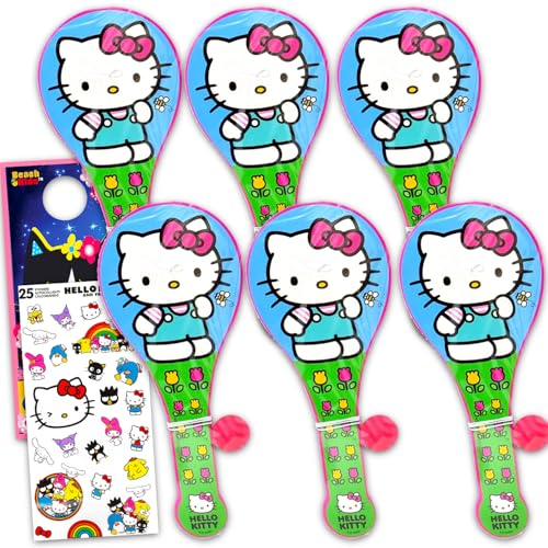Hello Kitty Paddelball-Partygeschenke – Bündel mit 6 Sanrio-Paddelballspielen plus Aufklebern, mehr für Kinder und Kleinkinder | Hello Kitty Partyzubehör für Mädchen Hello Kitty Paddelball-Partygeschenke – Bündel mit 6 Sanrio-Paddelballspielen plus Aufklebern, mehr für Kinder und Kleinkinder | Hello Kitty Partyzubehör für Mädchen von Hello Kitty