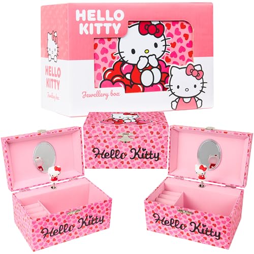 Hello Kitty Schmuckkästchen Mädchen mit Spieluhr Spiegel Schmuckschatulle Kinder für Ringe Ohrringe Halskette Anime Geschenke Mädchen Hello Kitty Schmuckkästchen Mädchen mit Spieluhr Spiegel Schmuckschatulle Kinder für Ringe Ohrringe Halskette Anime Geschenke Mädchen von Hello Kitty