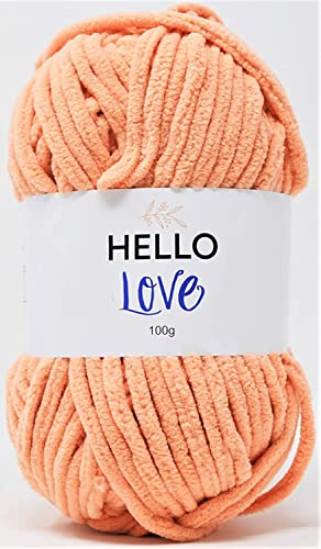 HELLO LOVE Garn, helles Korallenrot, 100 g von Hello Love