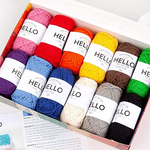 Hello Garn, 100% Baumwolle, 12 Knäuel, Sortiment Hello Garn, 100% Baumwolle, 12 Knäuel, Sortiment von Hello Yarn