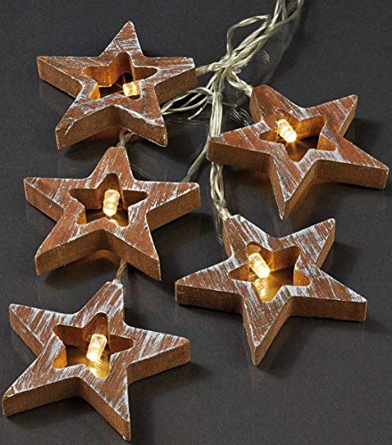 Hellum Lichterkette Innen mit Sternen aus Holz, 10 LED Holzsterne beleuchtet warmweiß, 1,35m beleuchtete Länge batteriebetrieben, transparentes Kabel, Weihnachtsbeleuchtung Innen Fenster, 521108 Hellum Lichterkette Innen mit Sternen aus Holz, 10 LED Holzsterne beleuchtet warmweiß, 1,35m beleuchtete Länge batteriebetrieben, transparentes Kabel, Weihnachtsbeleuchtung Innen Fenster, 521108 von hellum