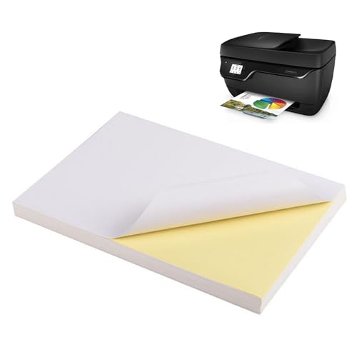Aufkleberpapier Selbstklebende, Aufkleber Etiketten Papier, Druckerpapier für Etiketten, 100 Stück Aufkleber Selbstklebend, Geeignet für Nadel-, Laser-, Tintenstrahldrucker, A4(297 x 210mm) von Helweet