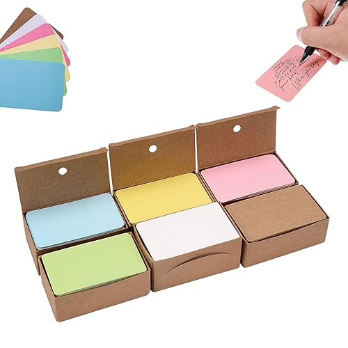Blanko Papier Karten, Farbige Kraftpapierkarten, Blanko Papier Karten Farbige, Bunte Karteikarten, Memory Karten Blanko, 600 Stück, für DIY Papier Karten Graffiti Nachricht von Helweet
