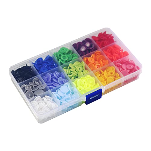 Druckknöpfe Set, Snap Set, Druckknöpfe Kit, Ring Button Druckknöpfe, T5 Druckknöpfe, Geeignet für Babykleidung, Regenmäntel, Regenschirme und Andere DIY-Nähverfahren, 15 Farben 150 Stück Druckknöpfe Set, Snap Set, Druckknöpfe Kit, Ring Button Druckknöpfe, T5 Druckknöpfe, Geeignet für Babykleidung, Regenmäntel, Regenschirme und Andere DIY-Nähverfahren, 15 Farben 150 Stück von Helweet