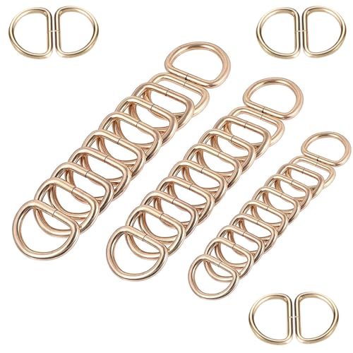 Halbrunder D-Ring, Metall-D-Ring, D Ringe Schnalle, 30 Stück 16mm+20mm+25mm D-Ring, Halbringe Silber, für Rucksack Gürtelschnallen Taschen Gürtel Handtaschen Bastelzubehör, Karabiner, Hell Gold Halbrunder D-Ring, Metall-D-Ring, D Ringe Schnalle, 30 Stück 16mm+20mm+25mm D-Ring, Halbringe Silber, für Rucksack Gürtelschnallen Taschen Gürtel Handtaschen Bastelzubehör, Karabiner, Hell Gold von Helweet