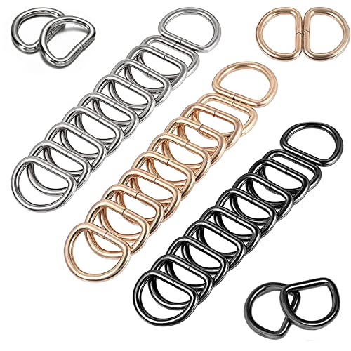 Halbrunder D-Ring, Metall-D-Ring, D Ringe Schnalle, 30 Stück 20mm D-Ring, Halbringe Silber,für Rucksack Gürtelschnallen Taschen Gürtel Handtaschen Bastelzubehör, Karabiner von Helweet