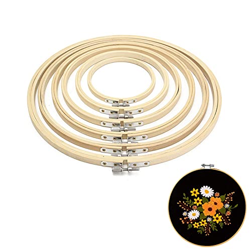 Kreuzstich Ring, Bambus Stickrahmen Set, Holz Hoop Ringe für DIY Stickerei Kunst Handwerk Nähen, 6 Stücke von Helweet