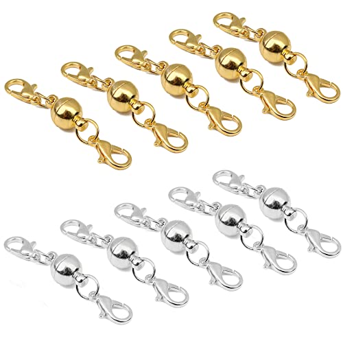 Magnet Schmuck Verschluss, Magnetische Karabinerverschlüsse, Magnetschließe für Schmuck, Magnetverschluss Kette, Verriegelung Magnetischer Schmuckverbinder Extender, für schmuck Halskette, 10 Stück Magnet Schmuck Verschluss, Magnetische Karabinerverschlüsse, Magnetschließe für Schmuck, Magnetverschluss Kette, Verriegelung Magnetischer Schmuckverbinder Extender, für schmuck Halskette, 10 Stück von Helweet