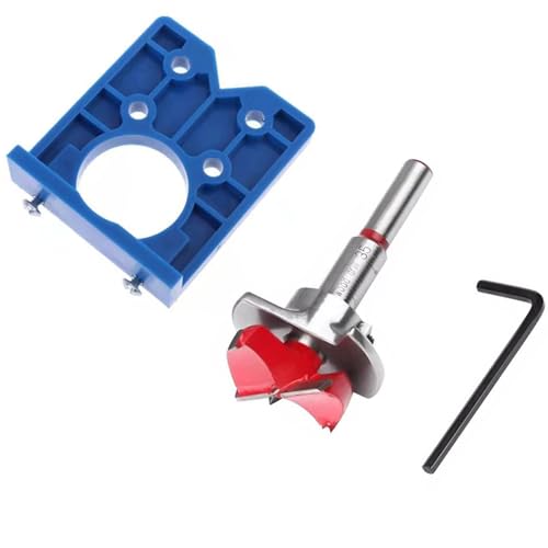 Scharnierbohrer Scharnier Jig Bohrer Guide, Verdecktes Scharnier Boring Jig Bit Bohrbuchse Sets, Scharnierbohrlehre für Schrankscharniere, 35 mm Scharnierschablonen, Bohrschablone Scharniere von Helweet
