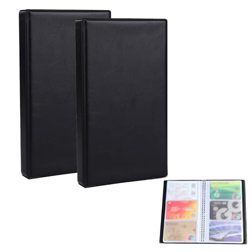 Visitenkartenbuch, Visitenkartenmappe, Visitenkarten Ringbuch, Visitenkarten Album, für Kundenkarten, Plastikkarten und Kreditkarten, für 300 Karten, 185mm x 108mm, Schwarz, 2 Stück Visitenkartenbuch, Visitenkartenmappe, Visitenkarten Ringbuch, Visitenkarten Album, für Kundenkarten, Plastikkarten und Kreditkarten, für 300 Karten, 185mm x 108mm, Schwarz, 2 Stück von Helweet