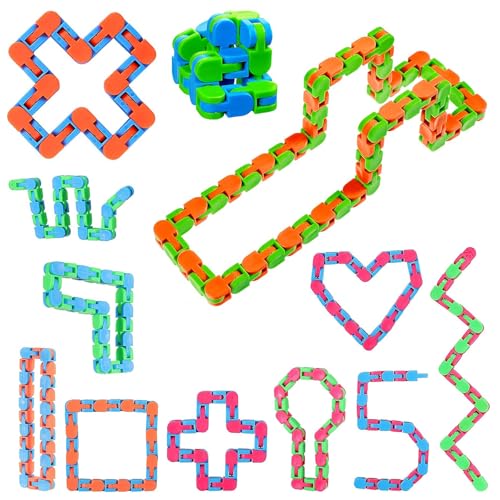 Wacky Tracks, Snap and Click Toy, Wacky Tracks Schlange, Anti-Stress Ketten Spielzeug, Schnappen und Klicken Fidget, 12 Stück, Mitgebsel Kindergeburtstag, Geschenke für Give Aways Kindergeburtstag Wacky Tracks, Snap and Click Toy, Wacky Tracks Schlange, Anti-Stress Ketten Spielzeug, Schnappen und Klicken Fidget, 12 Stück, Mitgebsel Kindergeburtstag, Geschenke für Give Aways Kindergeburtstag von Helweet