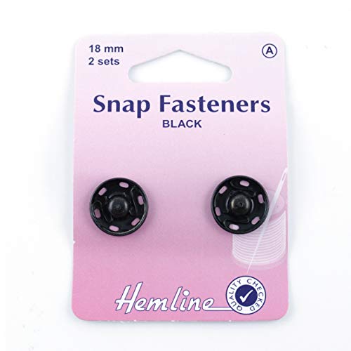 Druckknöpfe Zum Annähen, 18 mm, Schwarz Druckknöpfe Zum Annähen, 18 mm, Schwarz von Hemline
