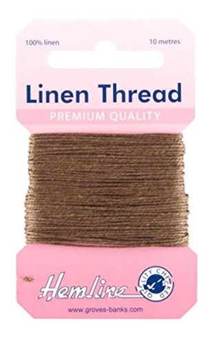 Hemline 100% Leinengarn, 10 m, extra Starkes Flickgarn für Handnähen, Reparaturen von Kleidungsstücken, Anpassungs- und Bastelprojekte, Sattlerei, Leinwand, Polster, DIY, Nähen. von Hemline