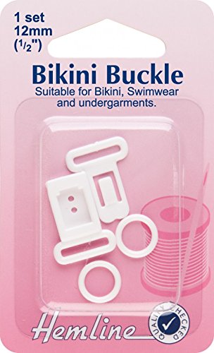 Hemline Bikini-Verschlüsse, 12 mm weiß von Hemline
