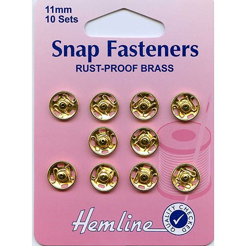 Hemline Druckknöpfe 10 Stück 11 mm, gold Hemline Druckknöpfe 10 Stück 11 mm, gold von Hemline