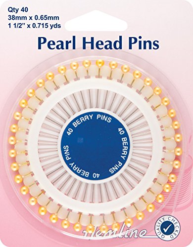 Hemline Gold Perle Kopf nähen/Craft Pins – 38 mm von Hemline