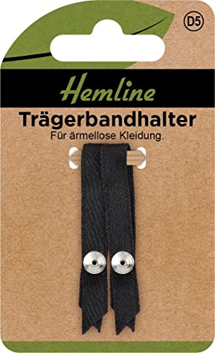 Hemline Green STRAP RETAINER w.PLASTIC SNAP BLACK 1PAIR von Hemline