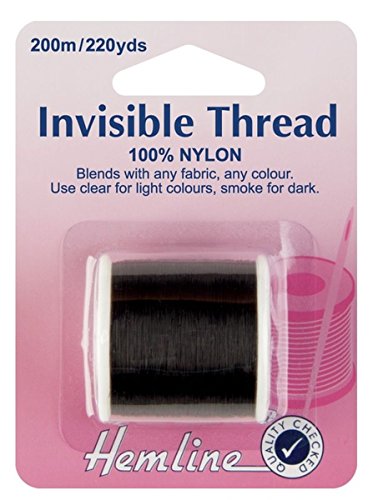 Hemline H241 Nähgarn, 100 % Nylon, für unsichtbare Nähte, Farbton: "Smoke" (für dunklere Stoffe geeignet), 200 m von Hemline
