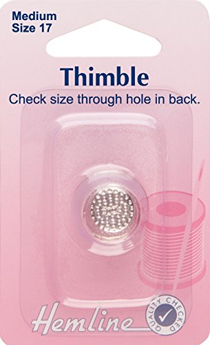 Hemline Metall-Fingerhut zum Nähen, Größe M von Hemline