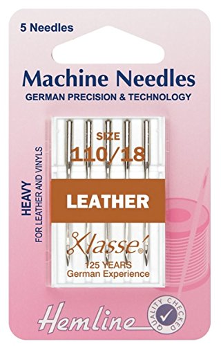 Hemline Nähmaschinennadeln Ledernadeln 110/18 (stark). Packung zu 5 Stück von Hemline