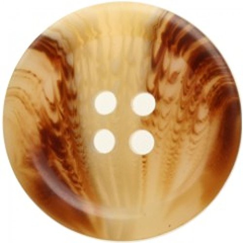 Hemline Knopf, rund, cremefarben, Schildpatt-Muster – 27,5 mm – 2 Stück von Hemline