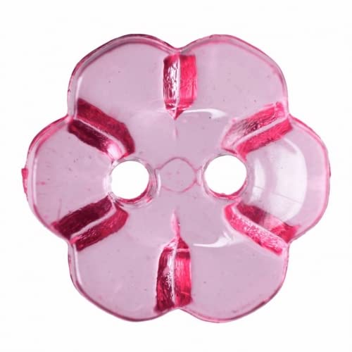 Hemline Pink Blumen 15 mm Nähknöpfe 5er-Pack von Hemline