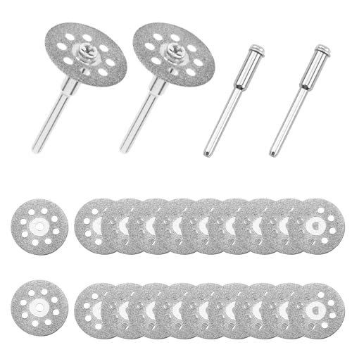 Diamant Trennscheiben für Dremel Rotationswerkzeug 20 Stück Set, 22 mm Diamantscheibe, Mini Diamant-Trennscheiben mit 4 x 3 mm Dorn für Stein, Glas, Fliese, Keramik, Marmor Diamant Trennscheiben für Dremel Rotationswerkzeug 20 Stück Set, 22 mm Diamantscheibe, Mini Diamant-Trennscheiben mit 4 x 3 mm Dorn für Stein, Glas, Fliese, Keramik, Marmor von Hemlosk
