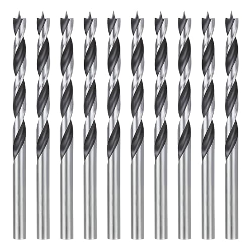 Holzbohrer Set 4mm – 10 Stück Präzisions-Holzspiralbohrer mit Zentrierspitze, Schlangenbohrer aus Kohlenstoffstahl, Lange Holzbohrer für Holz, Spanplatten & Mehr – Profi-Holzbearbeitungsbohrer von Hemlosk