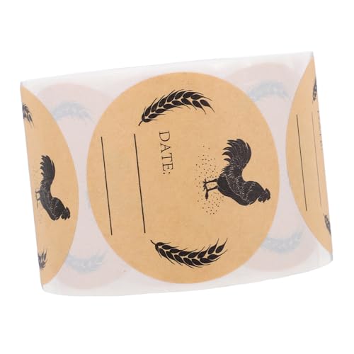 Hemobllo 1 Rolle Eierkartonverpackung Beschreibbare Etiketten Glasverpackungsaufkleber Beschreibbare Eierkartonetiketten Bauernhof Hühnerkonservenaufkleber Runde Selbstklebende von Hemobllo