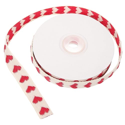Hemobllo 1 Rolle Liebe Stickgürtel Herzen Bänder zum Basteln Band zum Verpacken Wickelband Festival-Handwerksband herzförmiges Polyesterband Paketband Bogenband Polyester Baumwolle von Hemobllo