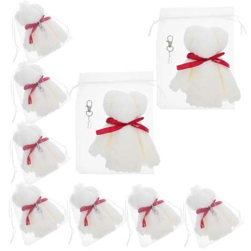 Hemobllo 1 Satz Bären Sie Handtuchschlüsselkette handtücher Taufgeschenke für Mädchen Abschluss Stofftiere Party Dekoration der Abschlusssaison Taufkleider für Mädchen Zinklegierung von Hemobllo