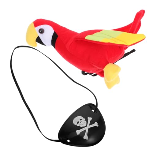 Hemobllo 1 Satz Cosplay-zubehör Plüsch Papagei Piraten-augenklappe Cosplay -Requisiten Mädchenpiratenzubehör Augenklappe Pirat Piratenpapagei Papageien -Outfit Pp Baumwolle von Hemobllo