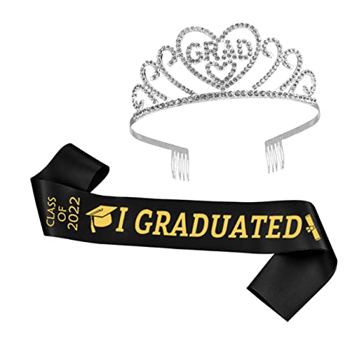 Hemobllo 1 Satz Kronen-set Satinschärpe Abschlussball-tiara Festzug Für Abschlussball Schultergurt Mit Graduierung Party Goldene Tiara Graduierung Strass Satinstoff Silver Hemobllo 1 Satz Kronen-set Satinschärpe Abschlussball-tiara Festzug Für Abschlussball Schultergurt Mit Graduierung Party Goldene Tiara Graduierung Strass Satinstoff Silver von Hemobllo
