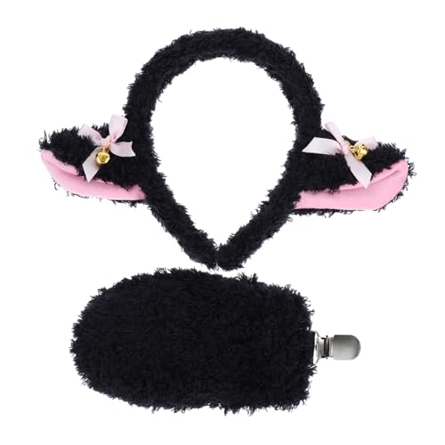 Hemobllo 1 Satz Lammkleidungszubehör Cosplay -lammohren Glockenlammohren Party -lammzubehör Halloween Lammkostüm Schafstirnband Und Lamm Stirnband Cosplay -party -lamm Black Stoff von Hemobllo