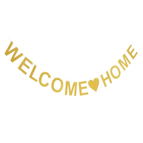 Hemobllo 1 Satz Willkommensbanner Einweihungsdekorationen Willkommen zu Hause Partydekorationen Zeichen der Willkommensparty Hauswarming Home-Banner Partyzubehör Dekorationen Ballaststoff von Hemobllo