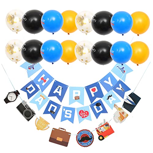 Hemobllo 1 Satz Wimpelkette Happy Day-ballons Vatertagsfahnen Vatertagszubehör Partydekorationen Luftballons Zum Vatertag Led Alles Zum Vatertag-banner Ammer Zum Vatertag Emulsion von Hemobllo