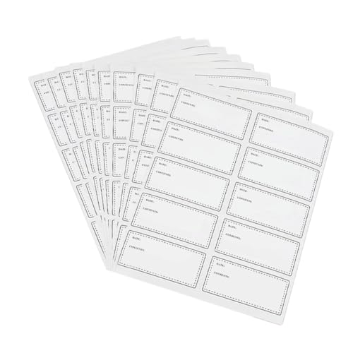 Hemobllo 10 Blatt Wasserfeste Ölbeständige Lebensmittel Etiketten Selbstklebende Abwischbare Flaschenaufkleber Wiederverwendbare Vorratsdosen Aufkleber für Büro und Haushalt von Hemobllo