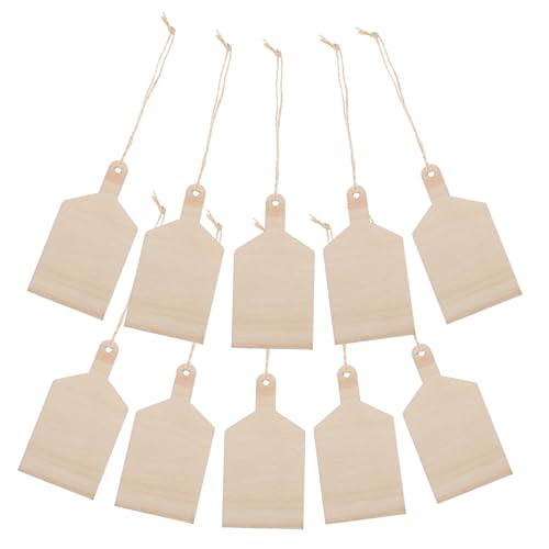 Hemobllo 10 Stk. Hölzerne Weihnachtsbaum -Hängekarte Weihnachtsdekorationen Loch Form Kreis leer Löcher für Weihnachten leere unbemalte Etiketten Bastel-Tags unfertige Tags Leere Tags Holz von Hemobllo