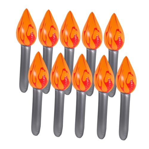 Hemobllo 10 Stück Aufblasbare Flammenbrennerballon -Taschenlampe Dekoration luftballons Aufblasbare Fackel für Sportspiele Taschenlampenspielzeug aus Kunststoff PVC von Hemobllo