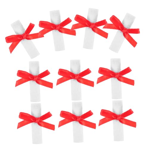 Hemobllo 10 Stück Mini-Diplom Wiederverwendbares Puppen-Mini-Zertifikat Abschlusszeugnis Mini Mini-Abschlussrolle Puppen-Plüschtier-Zertifikat Mini-Abschlussparty-Accessoire Stoff von Hemobllo
