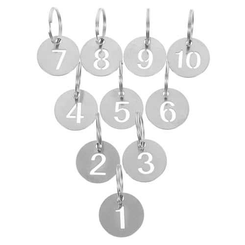 Hemobllo 10 Stück Nummernschild Etiketten für Schlüsselanhänger Namensschild nummeriertes Reparaturetikett Nummerierte Tags etiketten aus edelstahl Rostfreier Stahl Silver Hemobllo 10 Stück Nummernschild Etiketten für Schlüsselanhänger Namensschild nummeriertes Reparaturetikett Nummerierte Tags etiketten aus edelstahl Rostfreier Stahl Silver von Hemobllo