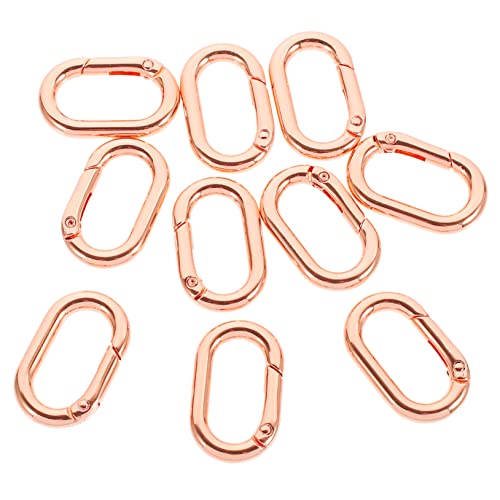 Hemobllo 10 Stück Ovaler Federverschluss Robuster Metall Karabiner mit Integriertem Federmechanismus Vielseitiger Schlüsselanhänger und Schmuckverbinder Korrosionsbeständig für Rucksack von Hemobllo