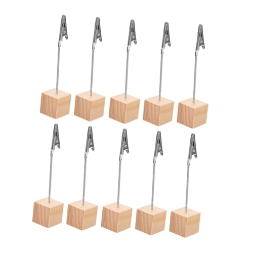 Hemobllo 10 Stück Retro Holzclips mit Basis Kleine und Fotoklemmen Multifunktionale Tischhalter für Visitenkarten Memo Bildhalter für Büro und Zuhause von Hemobllo