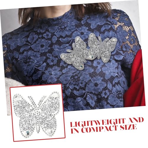 Hemobllo 10 Stück Selbstklebende Strass Schmetterling Patches Silberweiß Bestickte Bügel Applikationen für Mäntel DIY Bekleidungsdekor Vielseitig für Kleidung Taschen Schuhe von Hemobllo